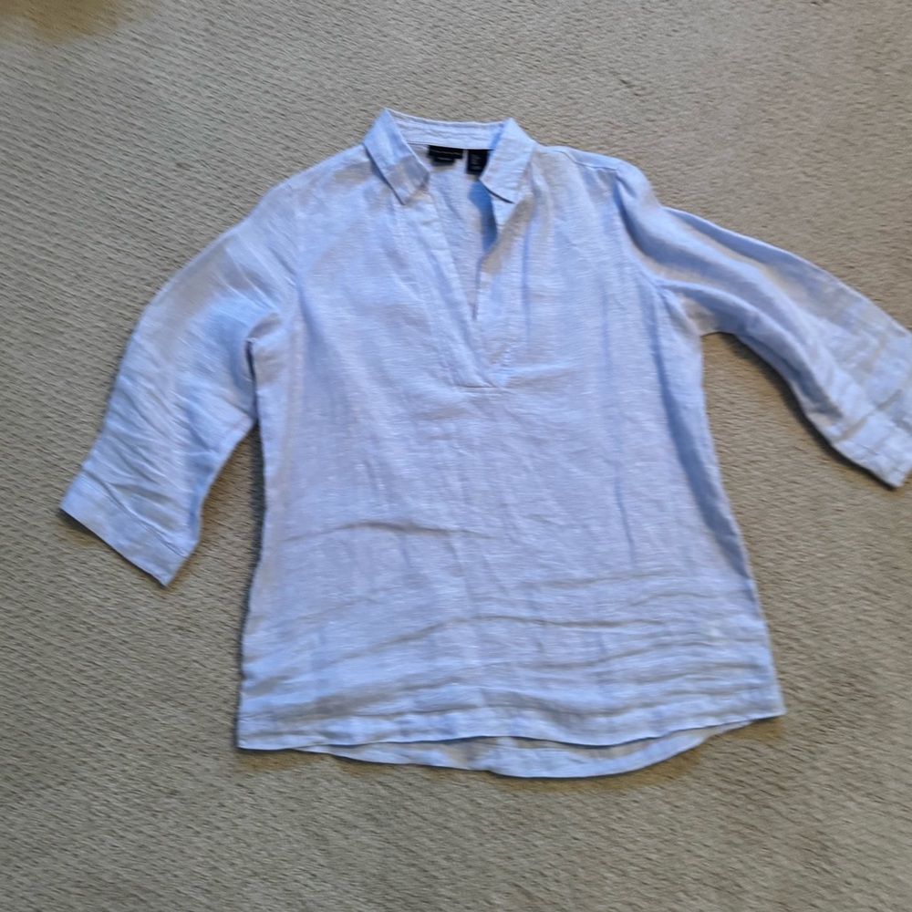 Tahari Women's Light Blue Blouse
